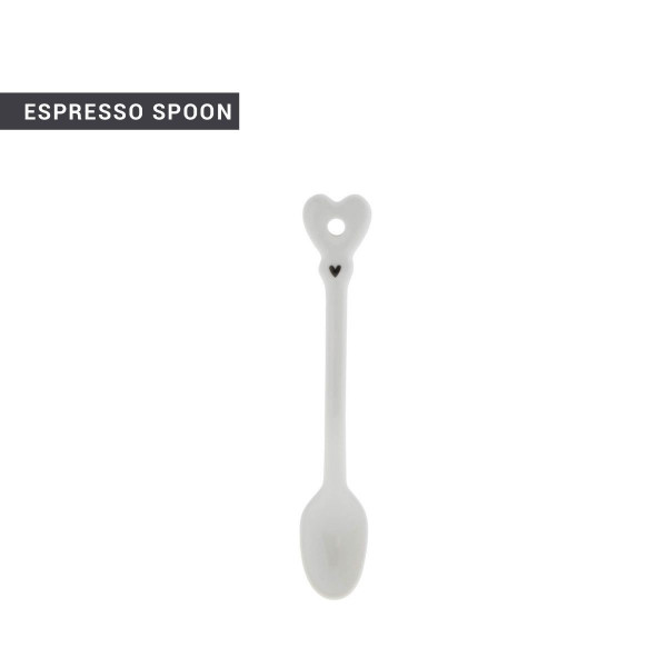 Espressolöffel weiss, schwarz mit Herz - Bastion Collections