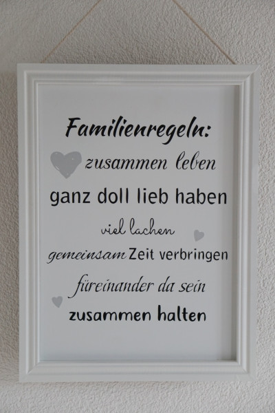 Spruchschild-Rahmen "Familie"